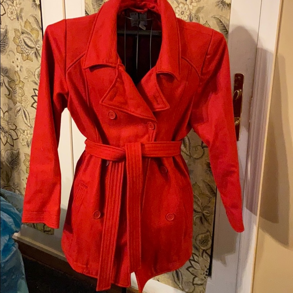 Old Navy double breasted red pea coat